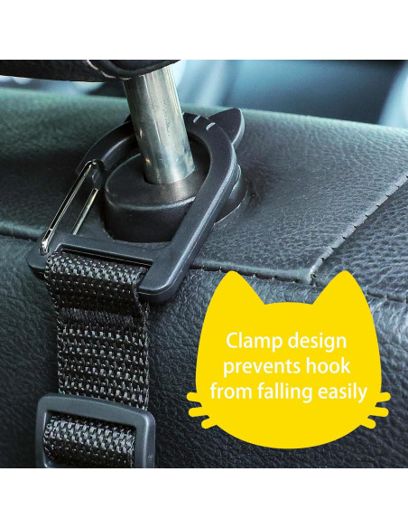 Ganchos para Reposacabezas de Coche Amooca 4 Pack Negro Ganchos para Reposacabezas de Coche Amooca 4 Pack Negro