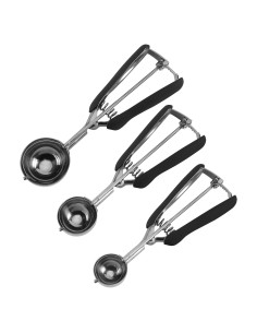 Juego de cucharas para galletas Social Chef - 3 piezas negro