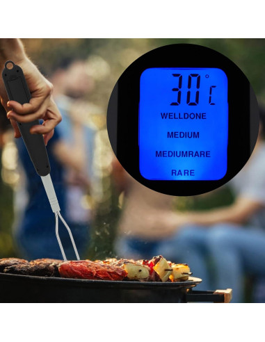 Termómetro Digital de Carne con Doble Sonda y Pantalla LED