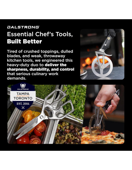 Set Tijeras de Cocina y Rueda de Pizza Dalstrong - Acero Alto Carbono Set Tijeras de Cocina y Rueda de Pizza Dalstrong - Acero Alto Carbono