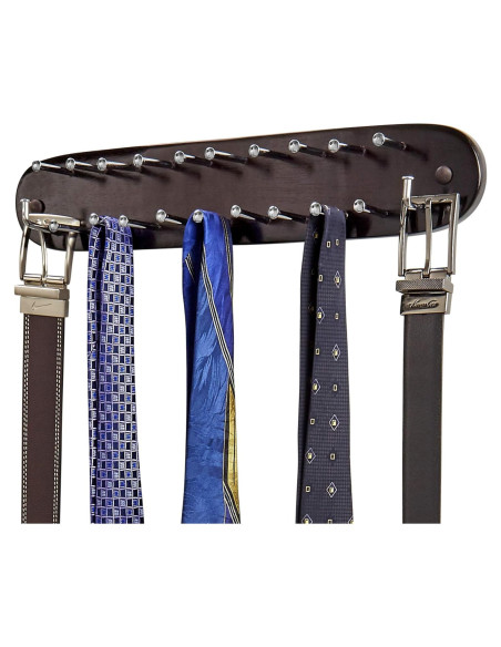 Organizador de Corbatas Richards Homewares Madera Nogal 21 Ganchos Organizador de Corbatas Richards Homewares Madera Nogal 21 Ganchos