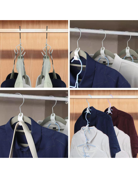 Ganchos Conectores para Ropa WTIGRD 50PCS Blanco Ahorra Espacio Ganchos Conectores para Ropa WTIGRD 50PCS Blanco Ahorra Espacio