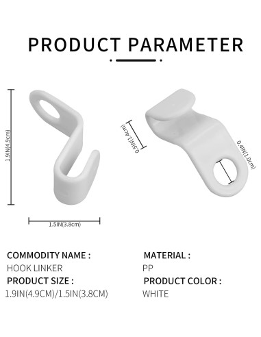 Ganchos Conectores para Ropa WTIGRD 50PCS Blanco Ahorra Espacio