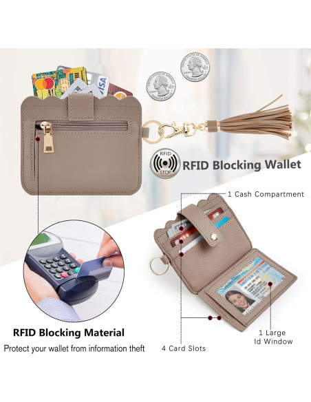 Cartera de Muñeca RFID para Mujeres Lostars Caqui Cartera de Muñeca RFID para Mujeres Lostars Caqui