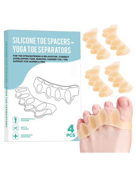 Separadores de Dedos de Silicona SNGBYTU 10.1 cm para Yoga Separadores de Dedos de Silicona SNGBYTU 10.1 cm para Yoga
