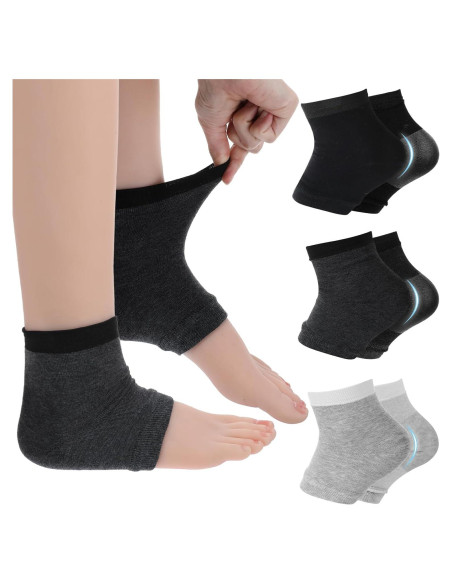 3 Pares Calcetines Hidratantes Gel Abeillo para Talones Agrietados 3 Pares Calcetines Hidratantes Gel Abeillo para Talones Agrietados