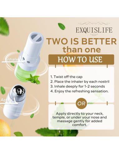 Inhalador Nasal de Menta EXQUISLIFE - Alivio Sin Medicamentos