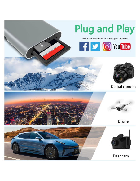 Lector de Tarjetas 4 en 1 Ardaddyn CR383-C USB-C/Lightning Lector de Tarjetas 4 en 1 Ardaddyn CR383-C USB-C/Lightning