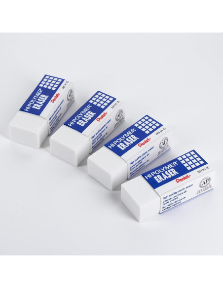 Borrador de Bloque Pentel Hi-Polymer Blanco - Paquete de 4 Borrador de Bloque Pentel Hi-Polymer Blanco - Paquete de 4