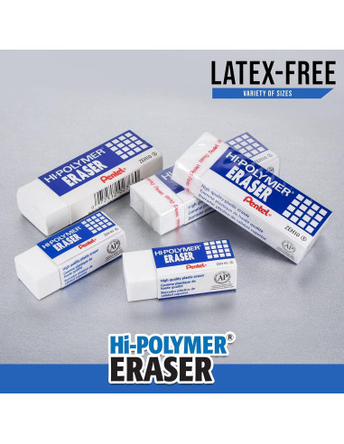 Borrador de Bloque Pentel Hi-Polymer Blanco - Paquete de 4