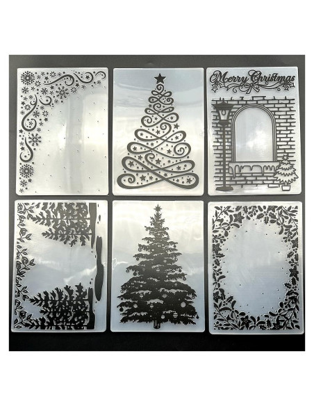 6 Carpetas de Relieve Plástico para Tarjetas DIY 14.5x10.5cm 6 Carpetas de Relieve Plástico para Tarjetas DIY 14.5x10.5cm