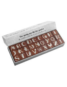 Juego de Sellos de Goma de Alfabeto de Madera 27 Pcs