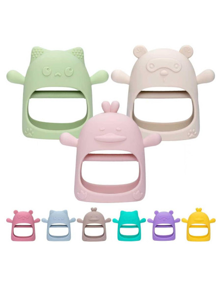 Paquete de 3 Juguetes de Dentición para Bebés Silicona BPA Free Paquete de 3 Juguetes de Dentición para Bebés Silicona BPA Free