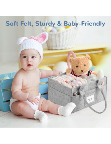 Organizador de Pañales PaoveFor Gris 30x16x23 cm Multifuncional