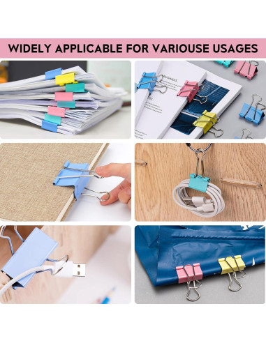 Set de 25 Clips de Carpeta Medianos FJCTER Multicolor 32 mm