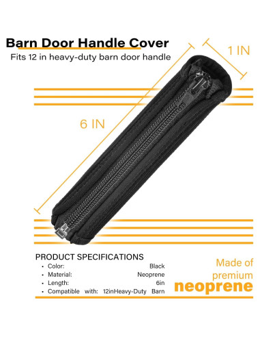 Funda de Manija de Puerta de Granero Aucuqu - Neopreno Negro