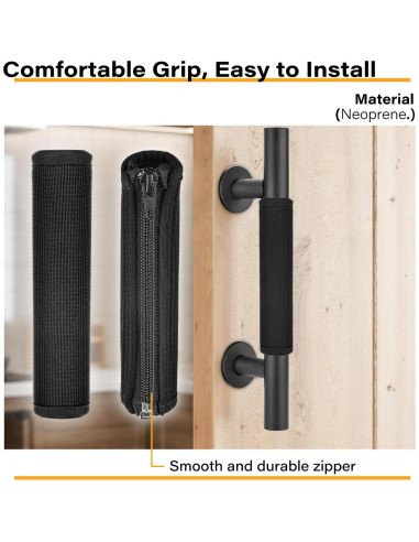 Funda de Manija de Puerta de Granero Aucuqu - Neopreno Negro