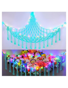 Hamaca para Animales de Peluche Basumee XL con Luz LED Verde Aqua