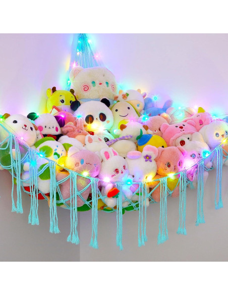 Hamaca para Animales de Peluche Basumee XL con Luz LED Verde Aqua Hamaca para Animales de Peluche Basumee XL con Luz LED Verde Aqua