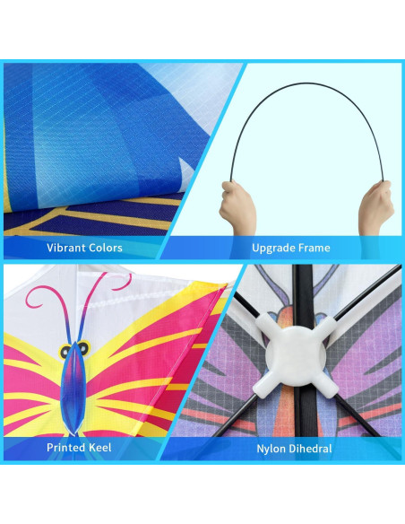 Cometa Mariposa Xida Arcoíris 140.97x72.14 cm para Niños Cometa Mariposa Xida Arcoíris 140.97x72.14 cm para Niños