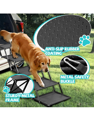 Escalera Plegable para Perros Zendova - 5 Escalones Antideslizantes