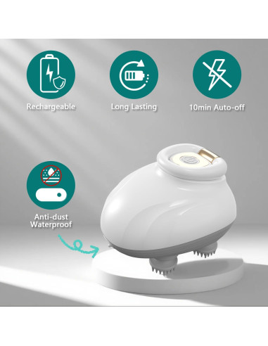 Masajeador Eléctrico de Cuero Cabelludo TISSCARE, Inalámbrico, 3 Velocidades, A Prueba de Agua