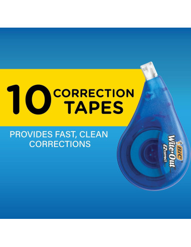 Cinta Correctora BIC Wite-Out EZ Correct 10 Cintas Blancas
