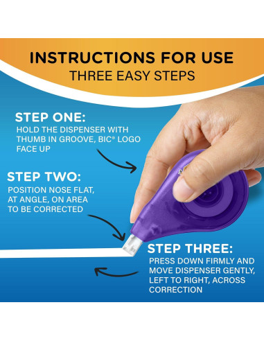 Cinta Correctora BIC Wite-Out EZ Correct 10 Cintas Blancas