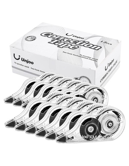 Cinta Correctora Unjoo 12 Piezas 5M Blanca Ergonomica Cinta Correctora Unjoo 12 Piezas 5M Blanca Ergonomica