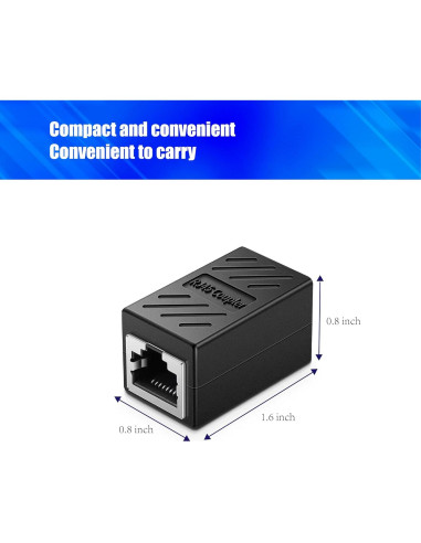 Acoplador RJ45 MUKSIRON Ethernet Cat6 Femenino a Femenino - 2 Piezas