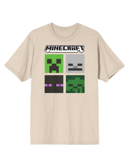 Camiseta de Manga Corta Minecraft Mujeres - Cabezas de Creeper y Más Camiseta de Manga Corta Minecraft Mujeres - Cabezas de Creeper y Más