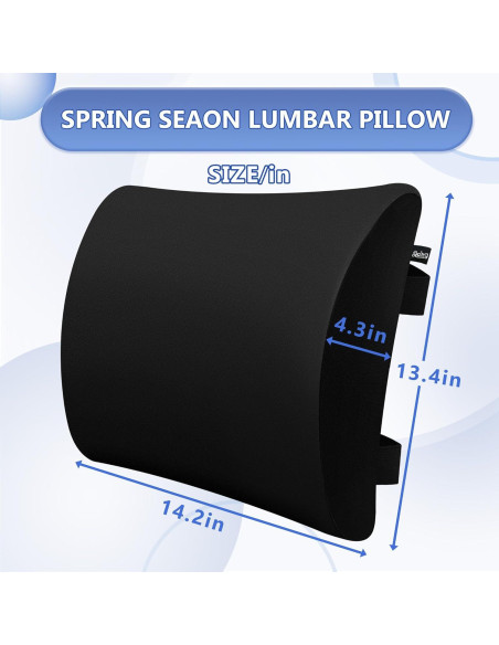 Cojín Lumbar Ergonomico SPRING SEAON Negro con Correas Ajustables Cojín Lumbar Ergonomico SPRING SEAON Negro con Correas Ajustables