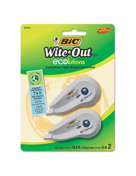 Cinta Correctora BIC Wite-Out ECOlutions 2 Dispensadores 6m Cinta Correctora BIC Wite-Out ECOlutions 2 Dispensadores 6m