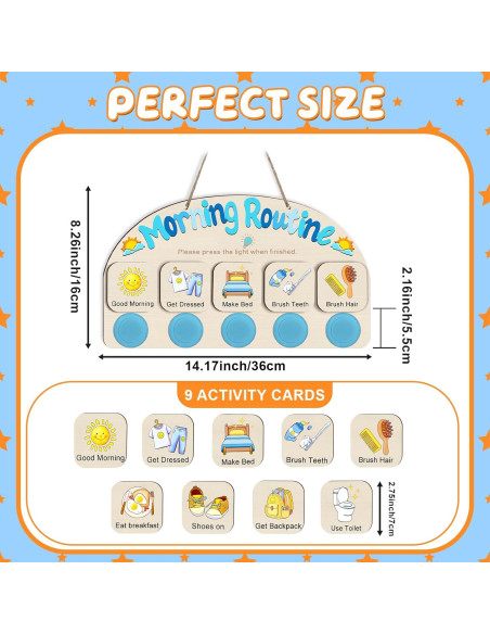 Tabla de Rutina Matutina AINBIN para Niños con 5 Luces Táctiles Tabla de Rutina Matutina AINBIN para Niños con 5 Luces Táctiles