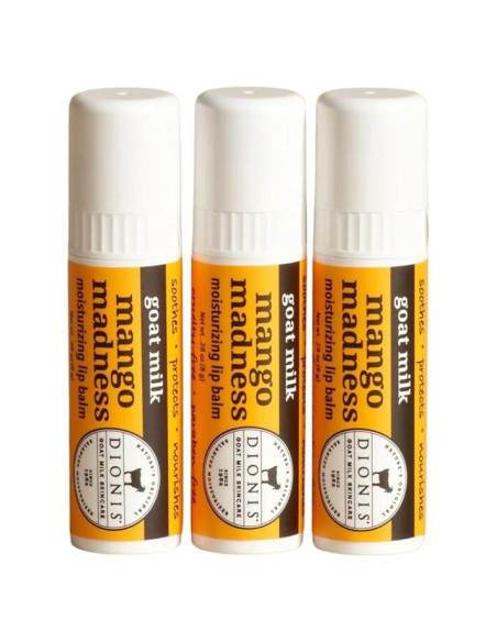 Set de 3 bálsamos labiales Dionis Mango, cera de abejas, 7.9 g Set de 3 bálsamos labiales Dionis Mango, cera de abejas, 7.9 g