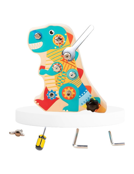 Juego de Tablero Montessori de Tuercas y Tornillos Dinosaurio Juego de Tablero Montessori de Tuercas y Tornillos Dinosaurio