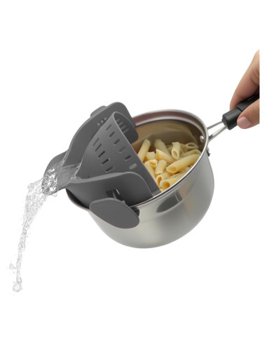 Colador de Pasta Clip On HapiGo Silicona Gris 4 Colores