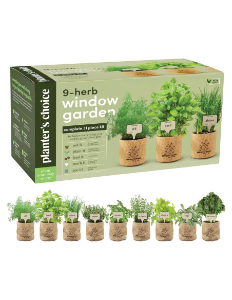 Kit de Jardín Interior 9 Hierbas Planters' Choice - Semillas Gourmet Kit de Jardín Interior 9 Hierbas Planters' Choice - Semillas Gourmet