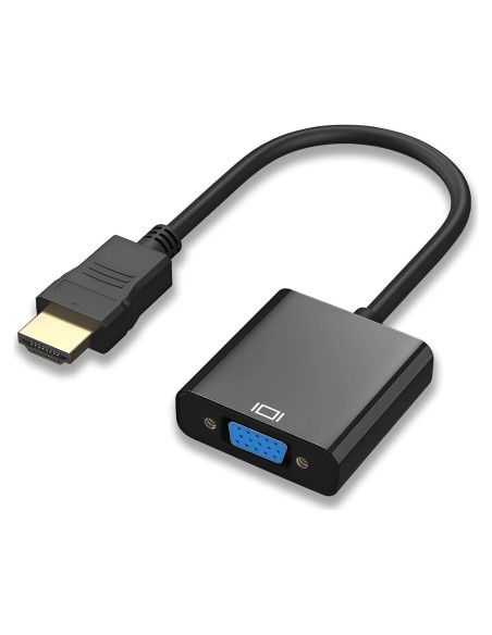 Adaptador HDMI a VGA Meliya 20cm 1080P para PC y Proyector Adaptador HDMI a VGA Meliya 20cm 1080P para PC y Proyector
