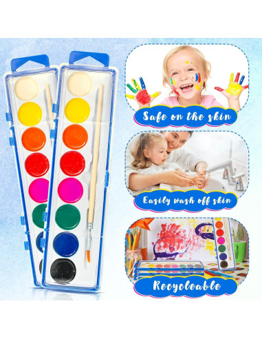 Juego de Pintura Acuarela MuseLuxe 24 Cuentas Lavables