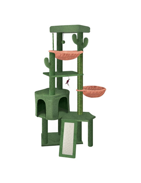 Árbol para Gatos Grande Wang Xin con Condominio y Hamacas Verde Árbol para Gatos Grande Wang Xin con Condominio y Hamacas Verde