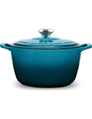 Olla de Hierro Fundido Enameled ROSSALLINI 5.5L Azul Océano