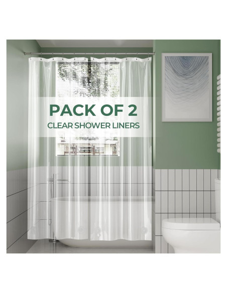 Cortina de Ducha Impermeable AmazerBath 91x183 cm - 2 Paquetes Cortina de Ducha Impermeable AmazerBath 91x183 cm - 2 Paquetes