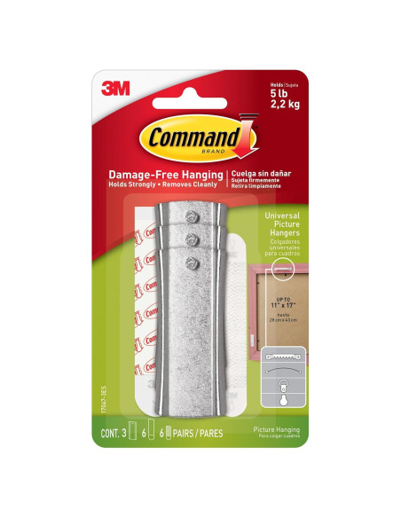Colgador de Imágenes Command 2.27 kg - 3 Colgadores y Tiras Colgador de Imágenes Command 2.27 kg - 3 Colgadores y Tiras