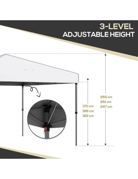 Carpa Plegable Qiokoith 3x3m Blanca con Paredes Laterales Carpa Plegable Qiokoith 3x3m Blanca con Paredes Laterales