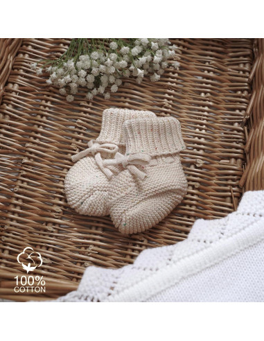 Botines Antideslizantes para Bebé LAWKUL 0-3 Meses Beige