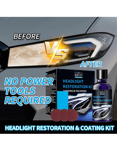 Kit de Restauración de Faros BUFFZIT - Limpiador Profesional