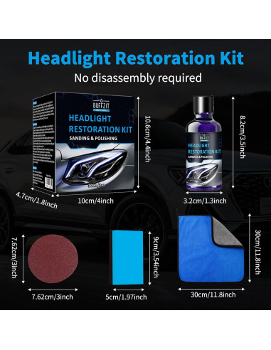 Kit de Restauración de Faros BUFFZIT - Limpiador Profesional