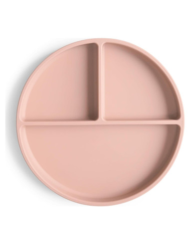 Plato de Succión de Silicona Mushie Rosa 18.41 cm Antideslizante
