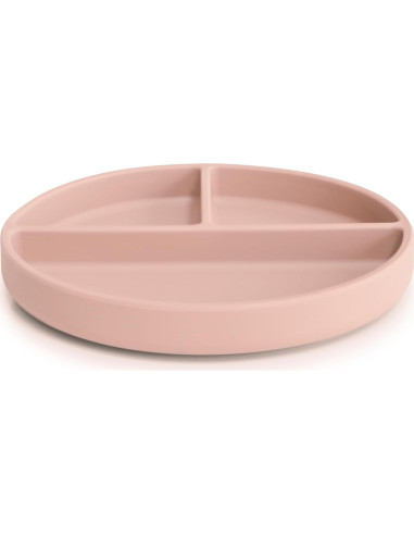 Plato de Succión de Silicona Mushie Rosa 18.41 cm Antideslizante